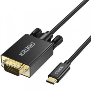 Кабель мультимедийный USB-C to VGA 1.8m FHD60Hz black Choetech (XCV-1801-BK)