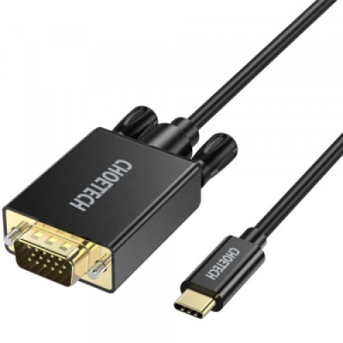 Кабель мультимедийный USB-C to VGA 1.8m FHD60Hz black Choetech (XCV-1801-BK)