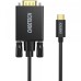Кабель мультимедийный USB-C to VGA 1.8m FHD60Hz black Choetech (XCV-1801-BK)