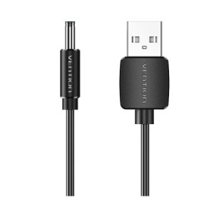 Кабель питания USB to DC 3.5 1.0m 5V 2A PVC Black Vention (CEXBF)
