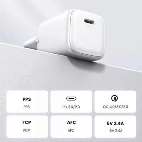 Зарядное устройство Ugreen CD319 Nexode Mini USB-C PD30W GaN White (15326)