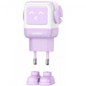 Зарядний пристрій Ugreen CD361 Robot tech Fast Charger 3xUSB 2xUSB-C + USB-A PD65W GaN Purple (35291)