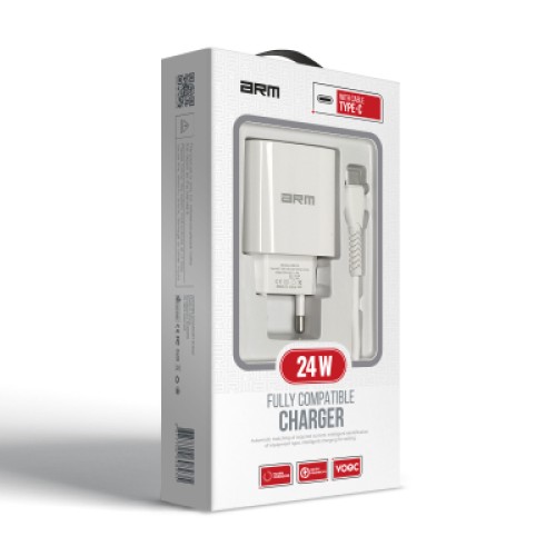 Зарядное устройство Armorstandart AR012 Basic USB 24W + cable USB to USB-C White (ARM69893)