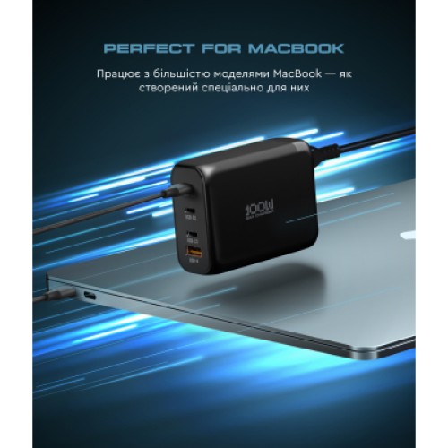 Зарядное устройство Armorstandart ARP-131 Resolute Power USB-C 100W GaN Black (ARM70024)