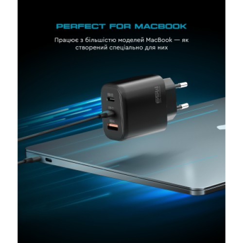 Зарядное устройство Armorstandart ARP-621 Resolute Power USB-C 65W GaN Black (ARM70023)