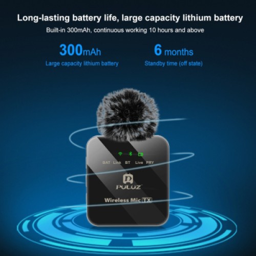 Микрофон Puluz PULUZ 2 TX + 1 RX Wireless black (PU3154B)