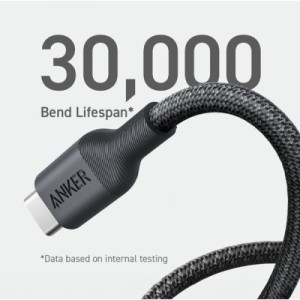 Дата кабель USB-C to USB-C 1.8m 140W bio-nylon 544 black Anker (A80F6H11)