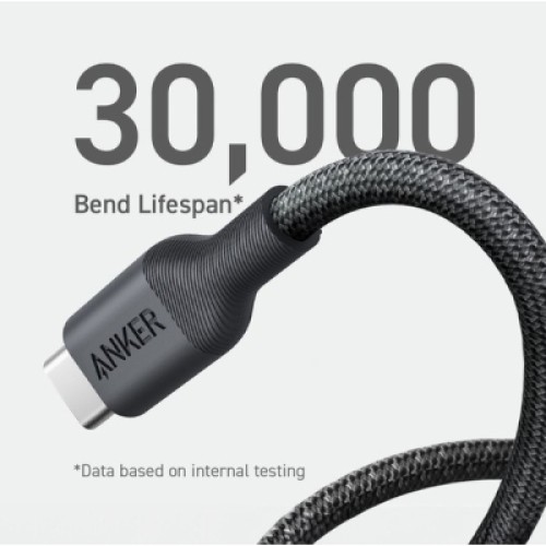 Дата кабель USB-C to USB-C 1.8m 140W bio-nylon 544 black Anker (A80F6H11)
