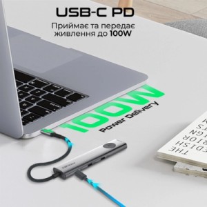 Концентратор Promate USB-C 9-in-1 Promate comandhub-lite (comandhub-lite)