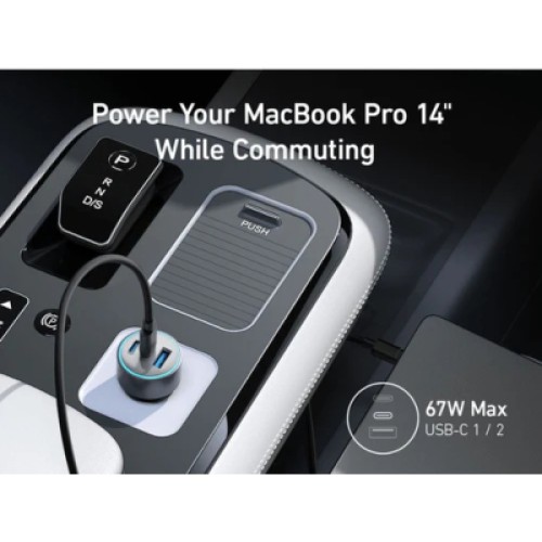 Зарядное устройство Anker 325 PowerDrive USB-C PD67W + USB-A 22.5W Black (A2731HA1)