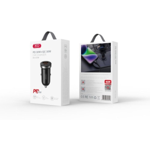 Зарядное устройство XO CC56 USB-C PD30W + USB-A Black (CC56_Black)