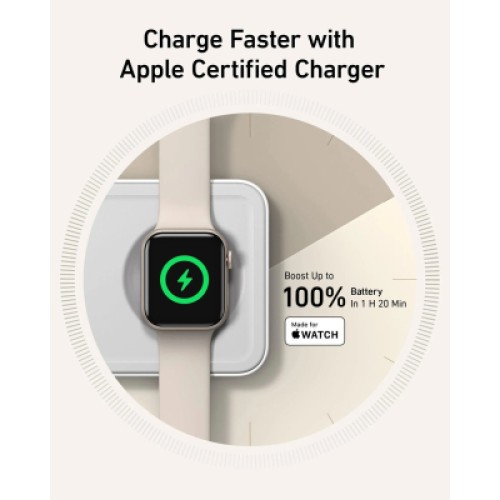 Зарядное устройство Anker MagGo Wireless Charging Station 15W 3-in-1 Pad White (B25M1321)
