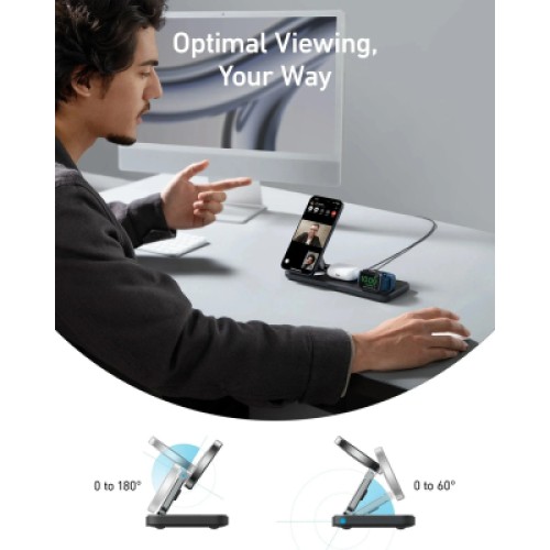 Зарядное устройство Anker MagGo Wireless Charging Station 15W 3-in-1 Pad Black (B25M1311)