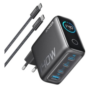 Зарядное устройство Anker Laptop GaN 140W 3xUSB-C PD3.1 + USB-A + display + cable Black (B2697GZ1)