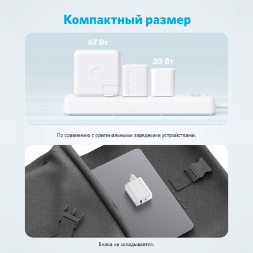 Зарядное устройство Anker PowerPort 20W USB-C + USB-A White (A2348G21)