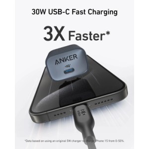 Зарядное устройство Anker PowerPort 511 Nano IV 30W USB-C Black (A2337G11)