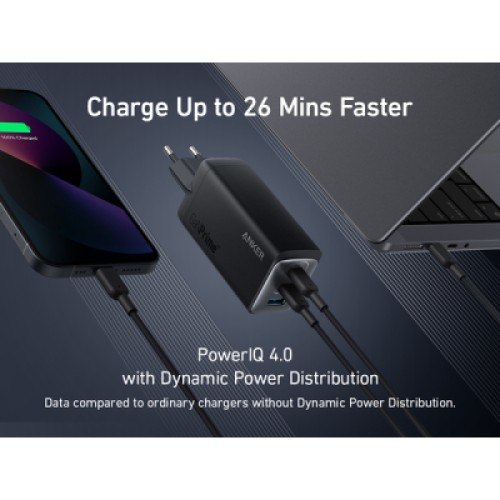 Зарядное устройство Anker PowerPort 737 GaNPrime 120W 2xUSB-C PD + 1xUSB-A PIQ PPS/DPDS Black (A2148313)