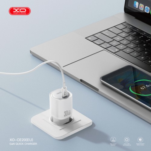 Зарядное устройство XO CE20 33W USB-C PD30W/PPS33W White (CE20_White)