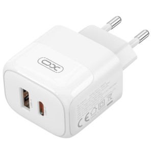 Зарядний пристрій XO L138 48W USB-C PD30W + USB-A QC18W White (L138_White)
