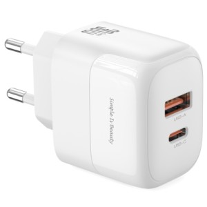 Зарядний пристрій XO L138 48W USB-C PD30W + USB-A QC18W White (L138_White)
