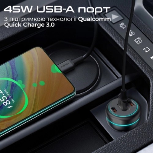 Зарядное устройство Promate 2xUSB-C PD + USB-A QC3.0 (powerdrive-230)