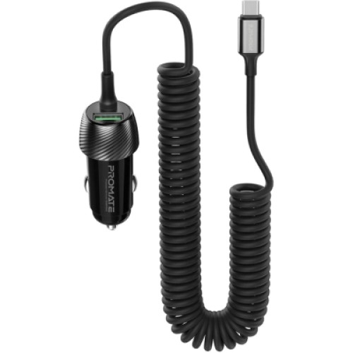 Зарядное устройство Promate 33W USB-C cable + USB-A port (powerdrive-33pdc.black)