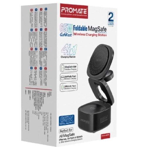Зарядное устройство Promate wireless charger rubix-65w black (rubix-65w.black)