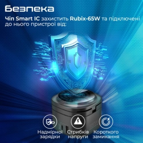 Зарядное устройство Promate wireless charger rubix-65w black (rubix-65w.black)