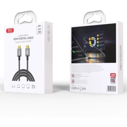 Кабель мультимедийный HDMI M to HDMI M 3.0m V2.0 black XO (GB017A-HDMI.tranish)