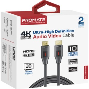 Кабель мультимедийный HDMI M to HDMI M 10.0m V2.0 black Promate (prolink4k60-10m)