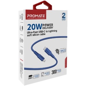Дата кабель USB-C to Lightning 3.0m 3A Promate (powerlink-300.blue)