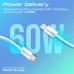 Дата кабель USB-C to USB-C 2.0m 60W PD EcoLine-CC200 white Promate (ecoline-cc200.white)