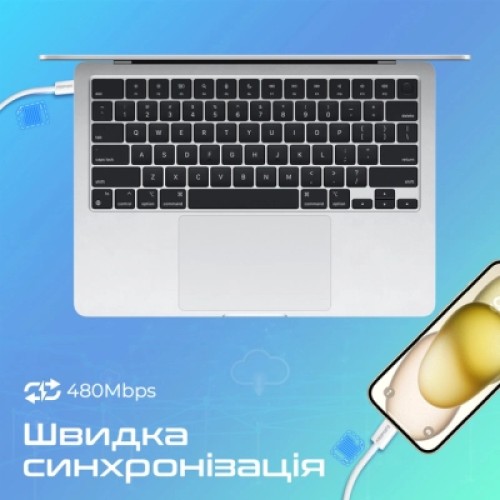 Дата кабель USB-C to USB-C 2.0m 60W PD EcoLine-CC200 white Promate (ecoline-cc200.white)