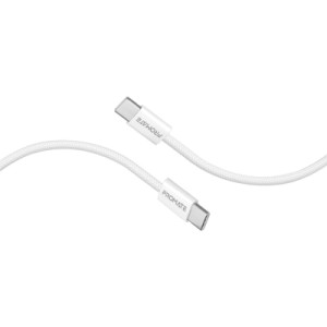 Дата кабель USB-C to USB-C 2.0m 60W PD EcoLine-CC200 white Promate (ecoline-cc200.white)