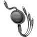 Дата кабель USB-C to Lightning 1.1m 27W + USB-C 60W + Micro USB TrioCord-R black Promate (triocord-r.black)