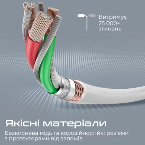 Дата кабель USB-C to Lightning 1.2m 20W PD MFi black Promate (powerline-ci120.white)