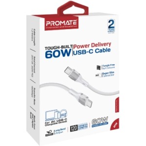 Дата кабель USB-C to USB-C 1.2m 60W PD FletchLink-CC grey Promate (fletchlink-cc.grey)