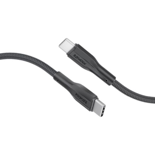 Дата кабель USB-C to USB-C 2.0m 3A xCord-CC200 black Promate (xcord-cc200.black)
