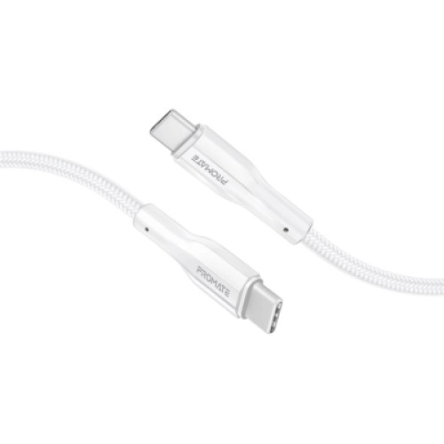 Дата кабель USB-C to USB-C 2.0m 3A xCord-CC200 white Promate (xcord-cc200.white)