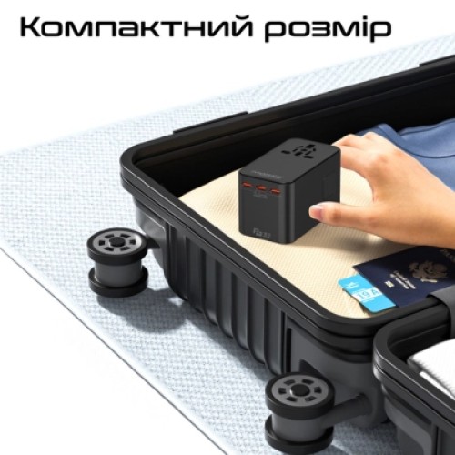Зарядное устройство Promate tripmate-gan160 3xUSB-C PD + USB-A QC 160W GaN Black (tripmate-gan160)