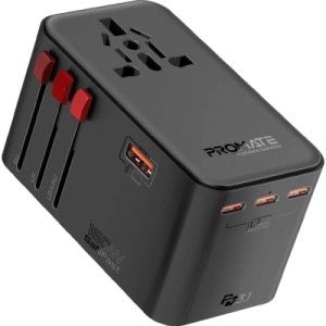 Зарядное устройство Promate tripmate-gan160 3xUSB-C PD + USB-A QC 160W GaN Black (tripmate-gan160)