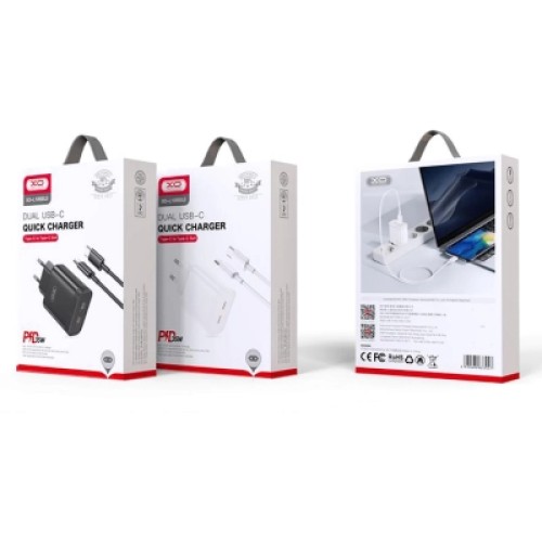 Зарядное устройство XO L105-CC 2xUSB-C PD35W Black (L105-CC.black)