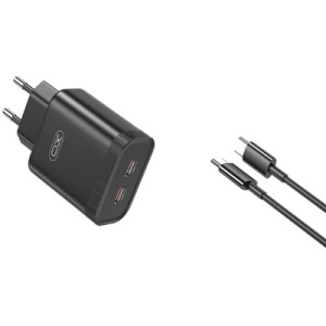 Зарядний пристрій XO L105-CC 2xUSB-C PD35W Black (L105-CC.black)