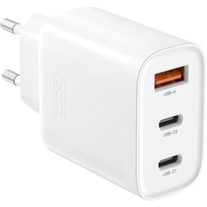 Зарядний пристрій XO L117-CC 2xUSB-C PD45W + 1xUSB-A QC3.0 White (L117-CC.white)