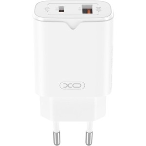 Зарядний пристрій XO L130 USB-C PD30W + USB-A QC3.0 White (L130.white)