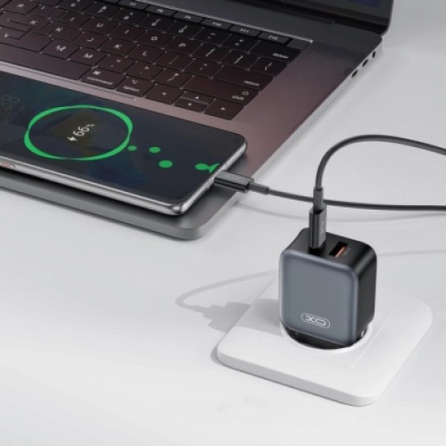 Зарядное устройство XO L154 USB-C PD20W + USB-A QC3.0 Black (L154.black)