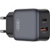 Зарядное устройство XO L156 USB-C PD30W + USB-A QC3.0 Black (L156.black)
