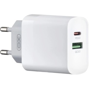 Зарядное устройство XO L64 USB-A + USB-C 18W White (L64.white)