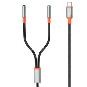 Переходник USB-C to 2x3.5mm F 1.0m NB-R269B black XO (NB-R269B.black)
