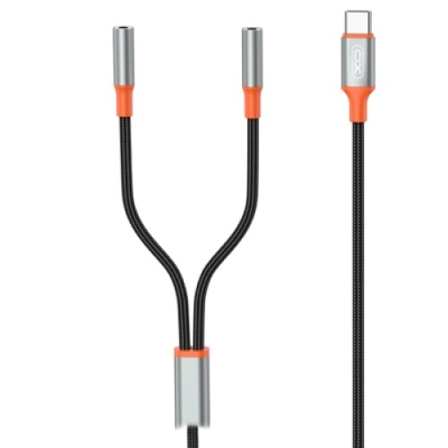 Переходник USB-C to 2x3.5mm F 1.0m NB-R269B black XO (NB-R269B.black)